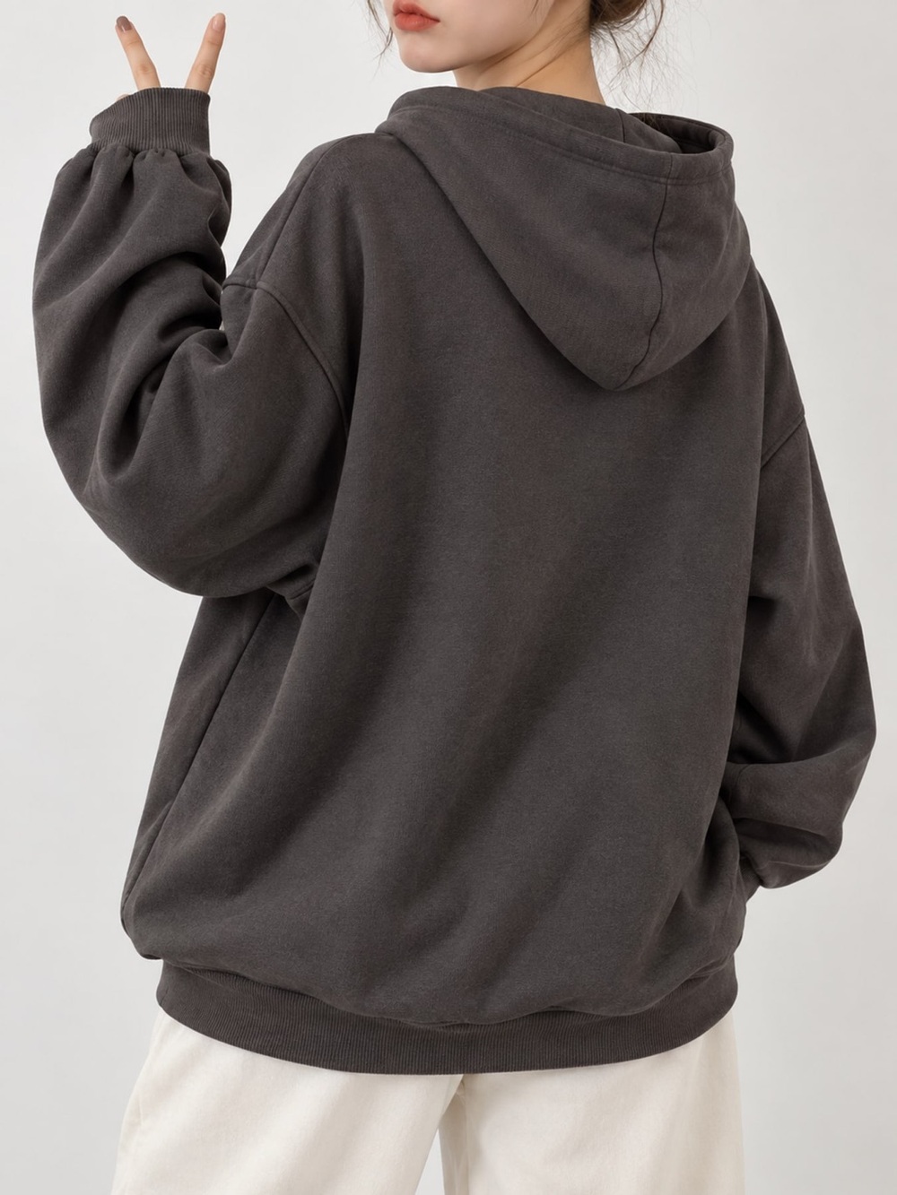 Letter Graphic Long Sleeve Hoodie - Picture 16 of 16